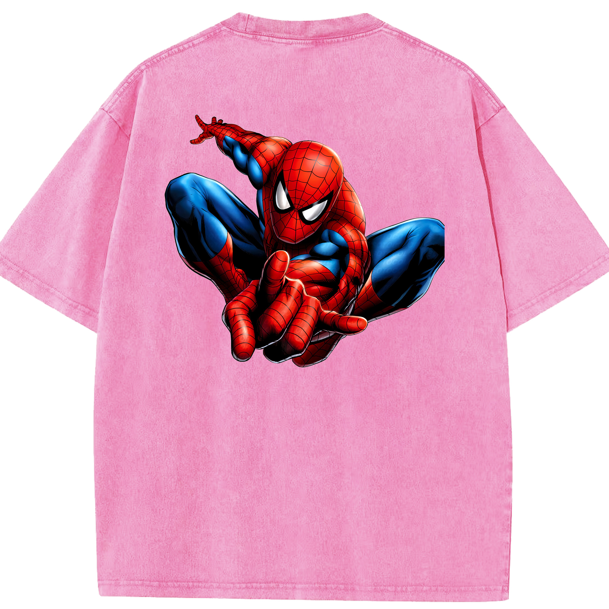 （画像用） Spider Man スパイダーマン 綿100% ヴィンテージ風 半袖Tシャツ（背面プリント）